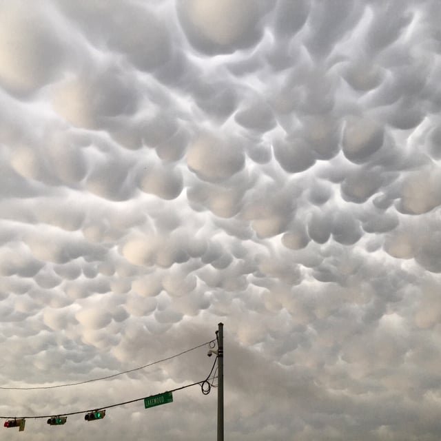 Mammatus clouds formed over Bull Creek park after wave of Memorial Day storms in Austin, May&nbsp;25, 2015.